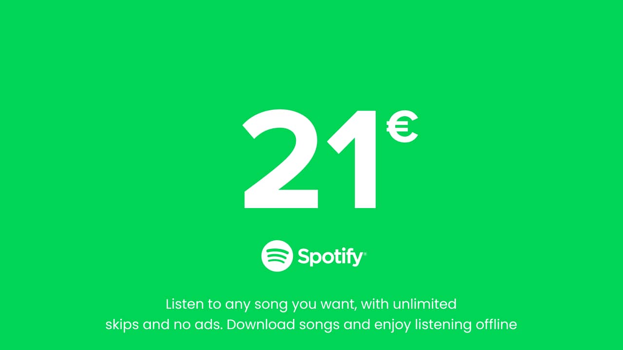 Spotify - 21 EUR (Portugal)