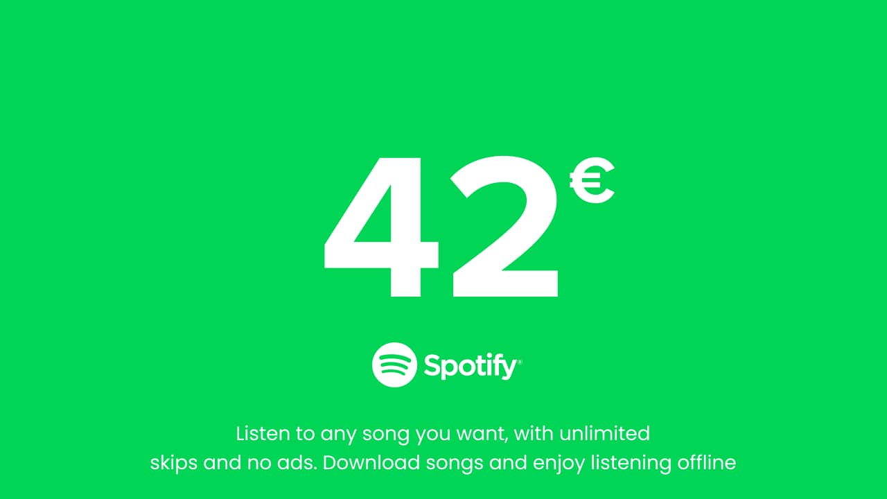 Spotify - 42 EUR (Portugal)